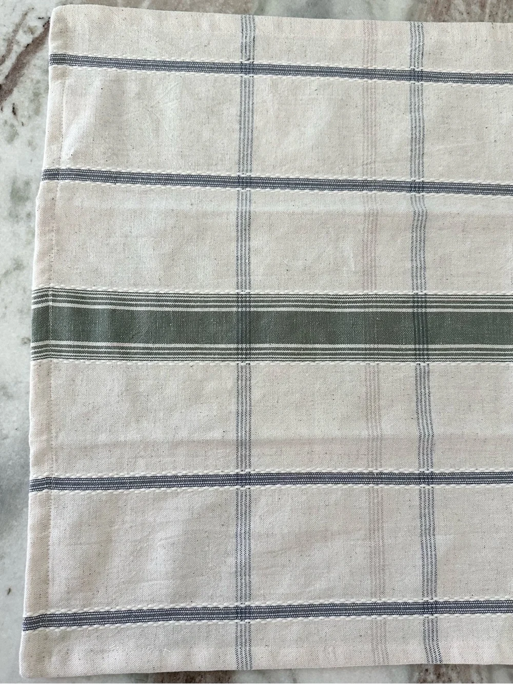 Hearth & Hand Magnolia Set of 2 Cotton Linen Blend Kitchen Towels- Plaid Stripes